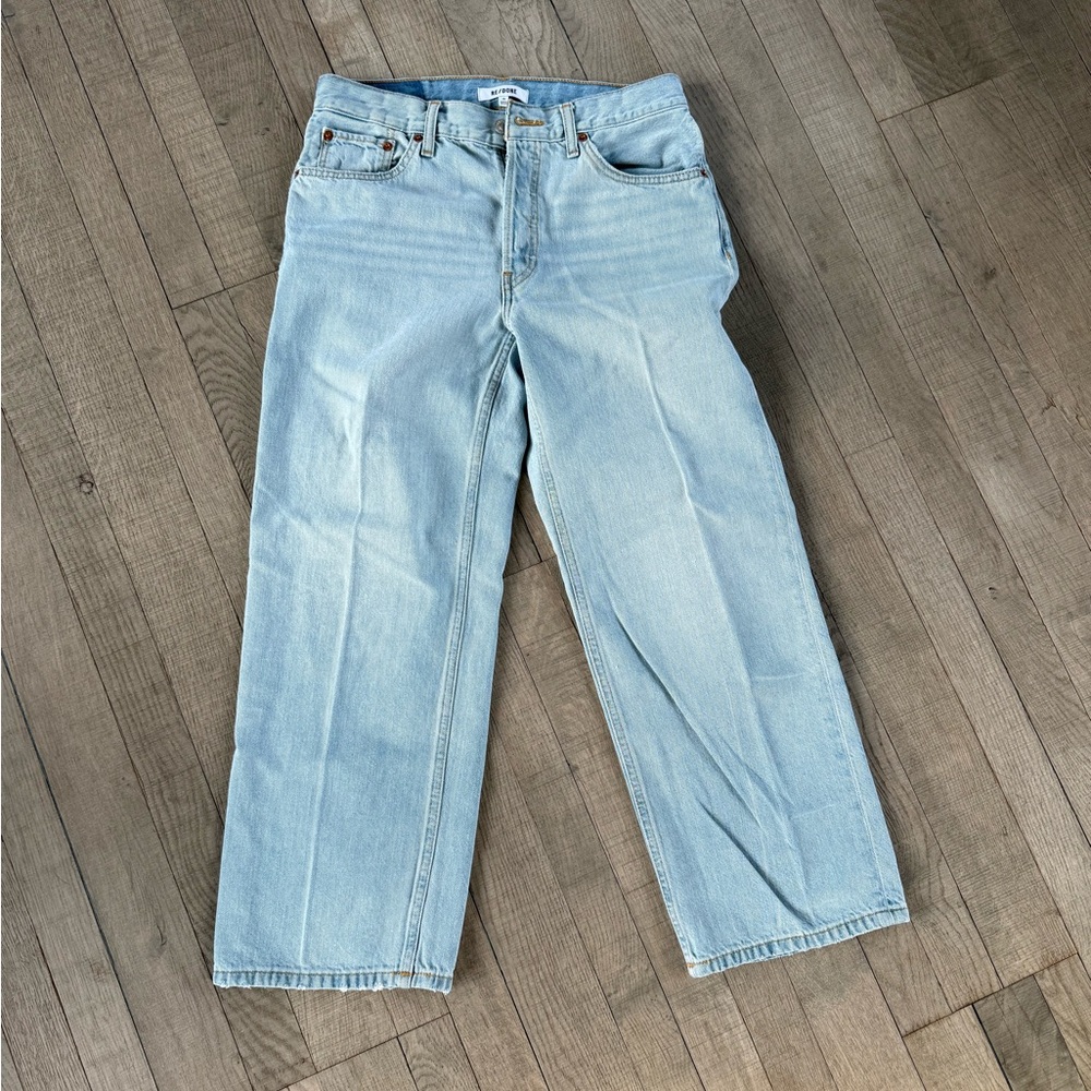 Re/Done Women's Light Blue Ankle Jeans